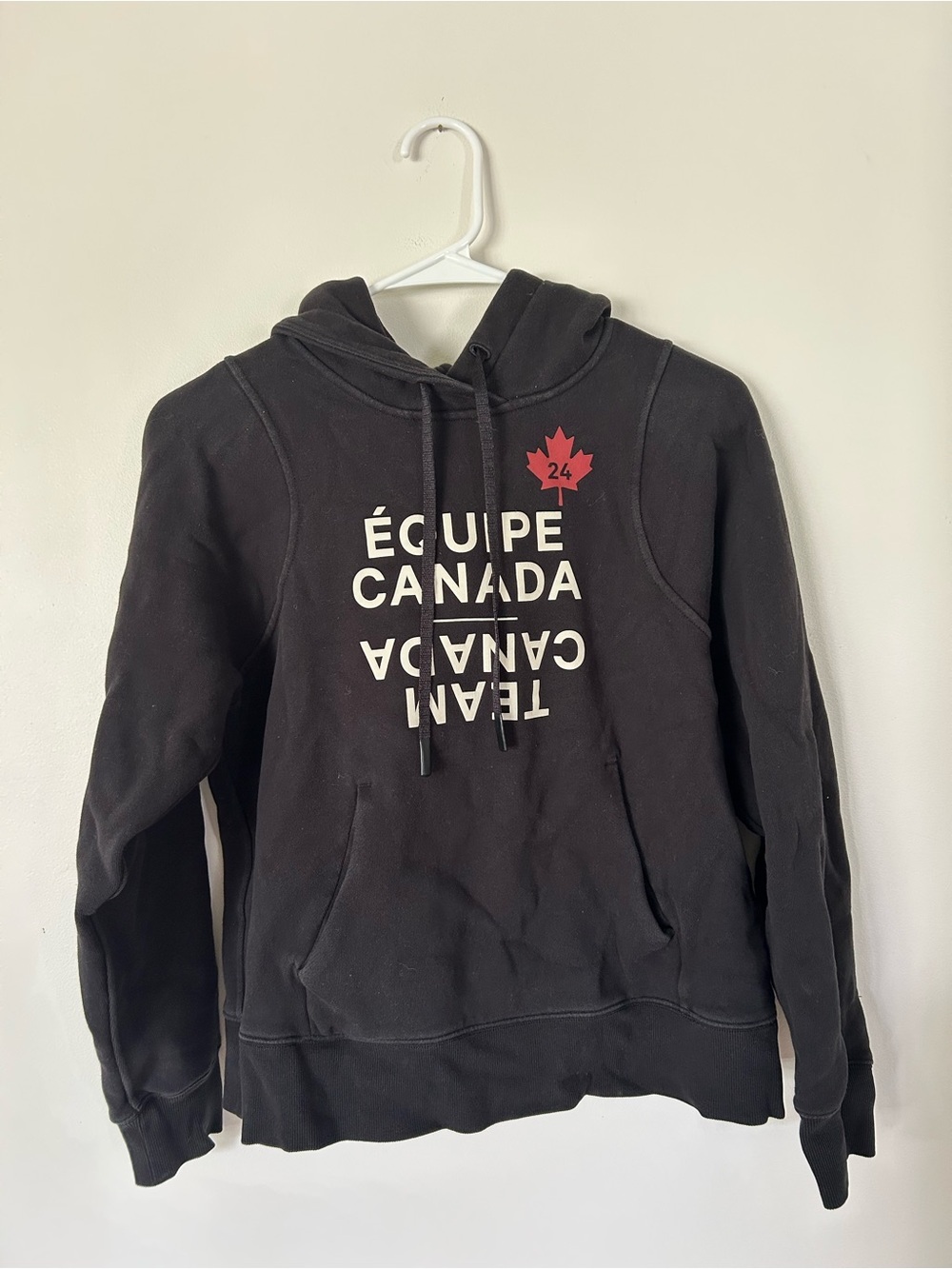 Lululemon Team Canada Relaxed-Fit Fleece Hoodie COC Logo Black Size 6